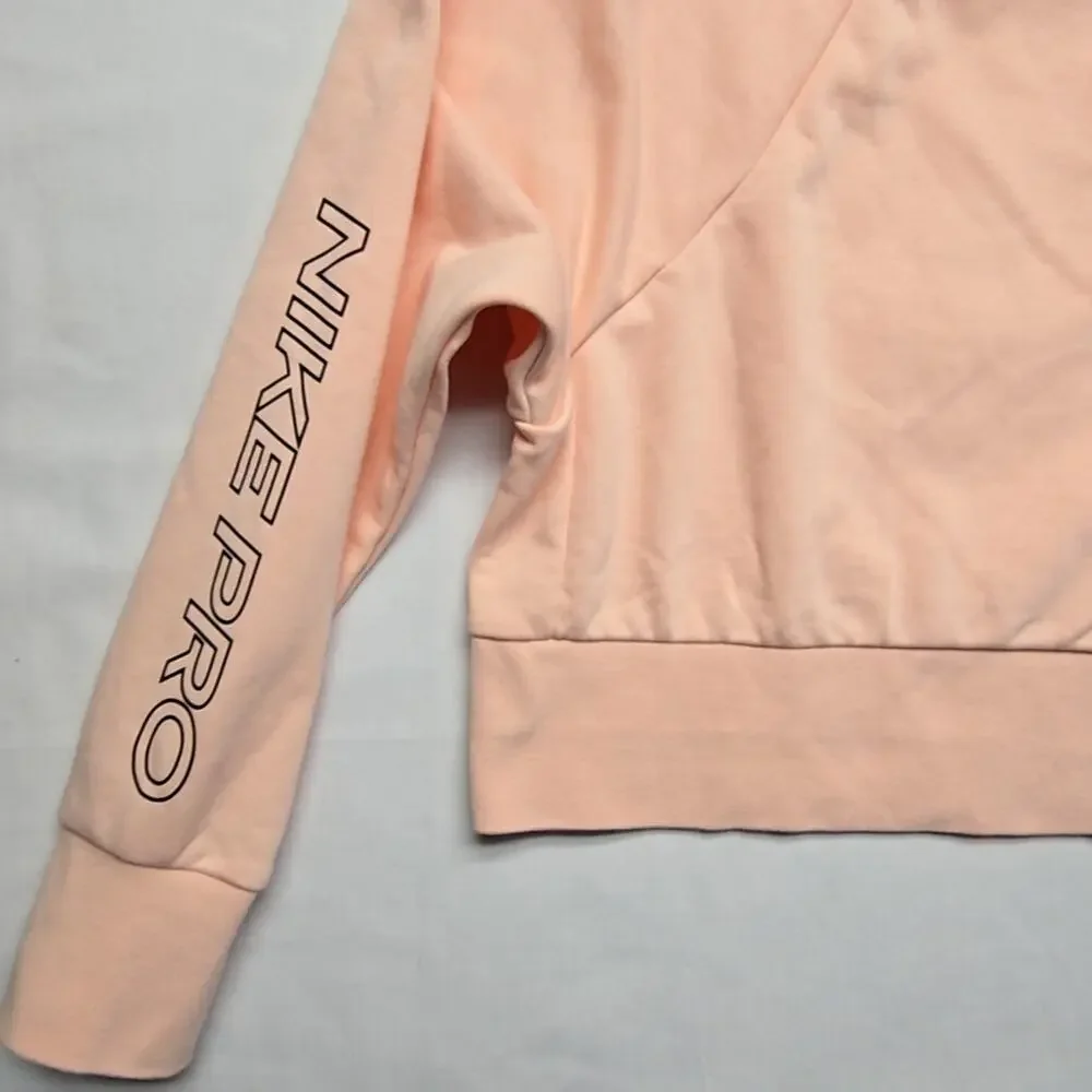 Nike Pro Dri-FIT Sweatshirt Peach Long Sleeve Womens Small Athletic Top